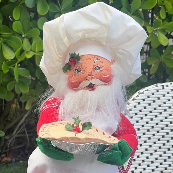 Vintage 1994 Annalee Santa Chef Hat Pie #5632 18" Tags Gingerbread Man - Picture 2 of 13